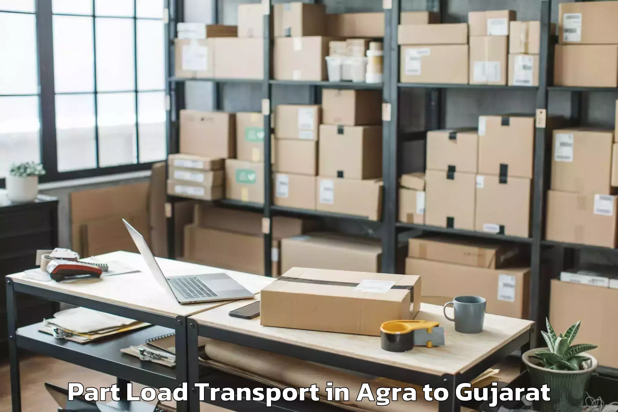 Reliable Agra to Saurashtra University Rajkot Part Load Transport